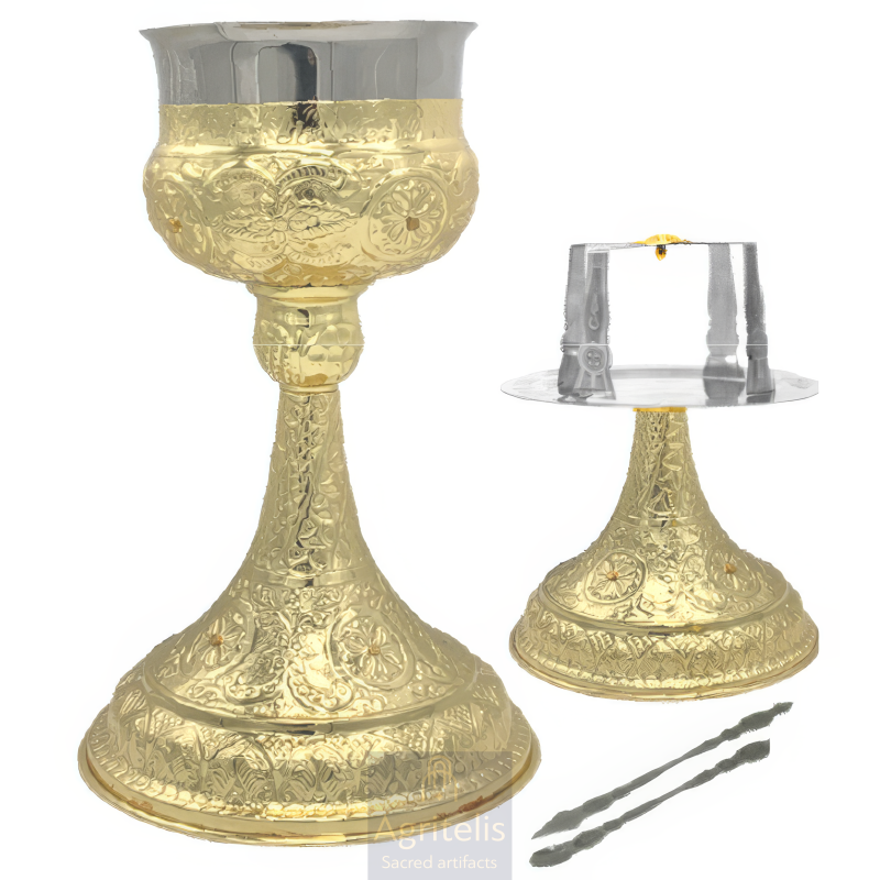 Chalice set, Gold Plated Chalice, Enameled Chalice, Agritelis, Church Supplies, ieraskevi.com