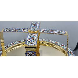 Chalice Set Gold Plated Enameled