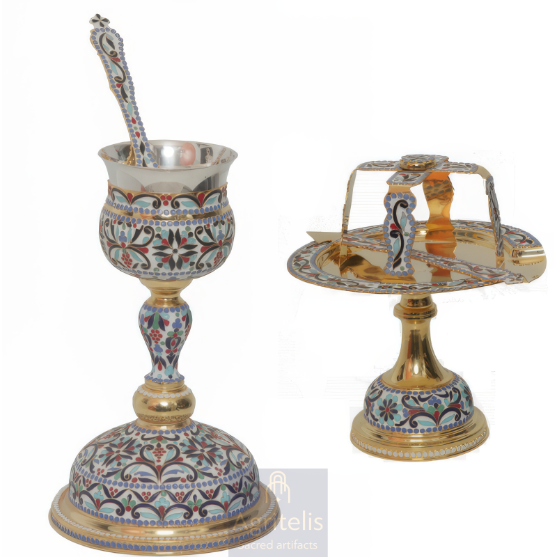 Chalice Set enameled, Agritelis, ieraskevi.com