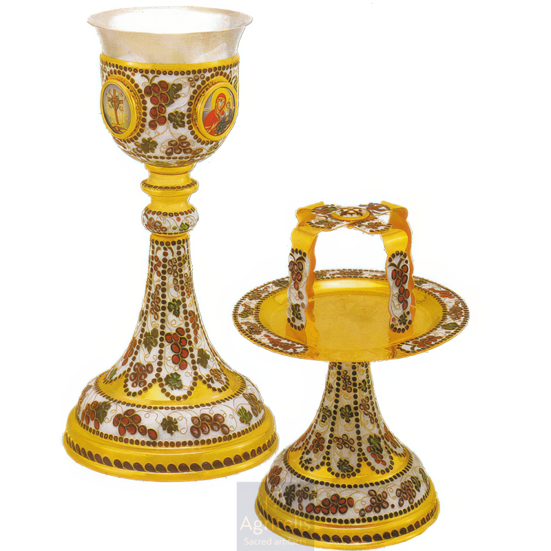 Chalice Set enameled, Agritelis, ieraskevi.com