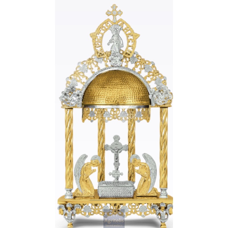 Tabernacle Silver and Gold Plated , Greek Orthodox , Brass