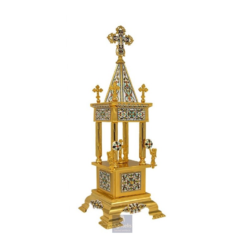 Tabernacle Enameled and Gold Plated , Greek Orthodox , Brass, 