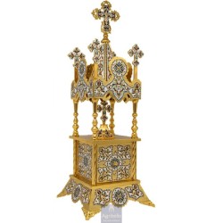 Tabernacle Enameled and Gold Plated , Greek Orthodox , Brass,