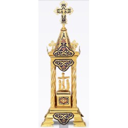 Tabernacle Enameled and Gold Plated , Greek Orthodox , Brass, 