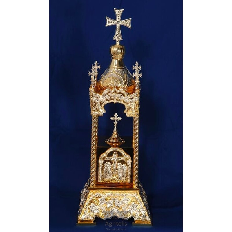 Tabernacle Silver and Gold Plated , Greek Orthodox , Brass,