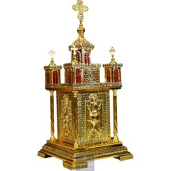 Tabernacle Gold Plated, Brass handmade, Carved,