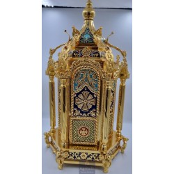 Tabernacle Gold Plated, Brass handmade, Carved,