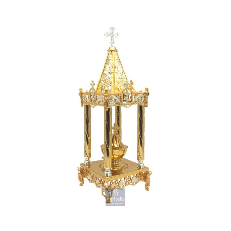 Tabernacle Gold Plated, Brass handmade, Carved,