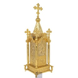 Tabernacle Gold Plated, Brass handmade, Carved,