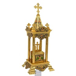 Tabernacle Enameled and Gold Plated , Greek Orthodox , Brass, 