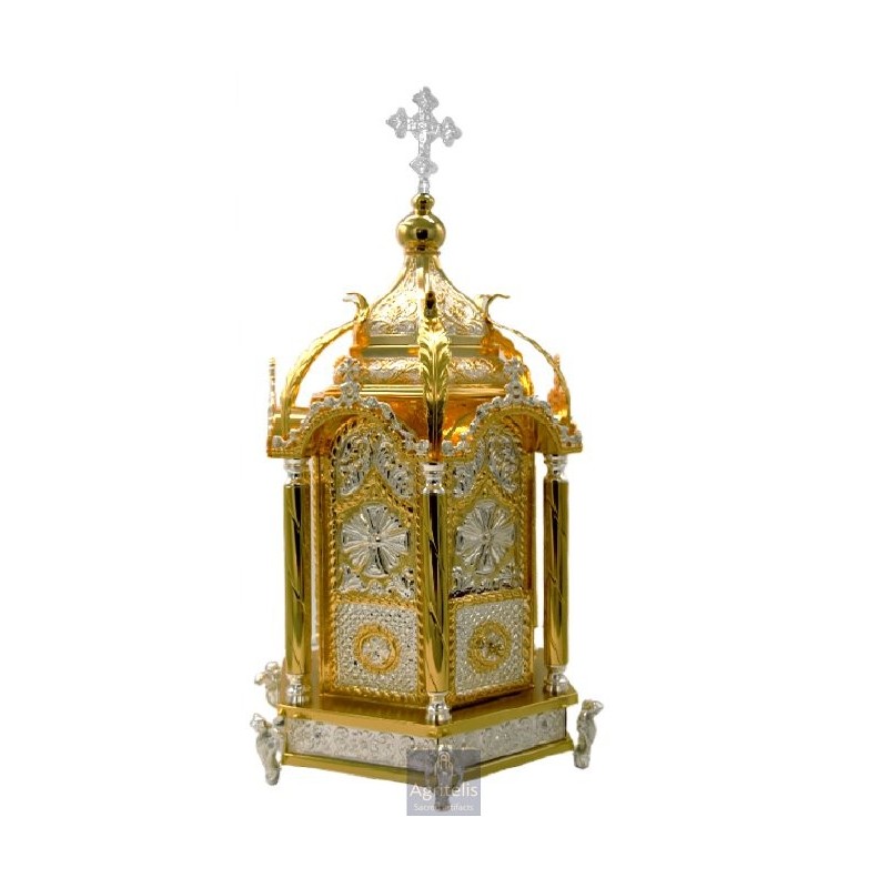 Tabernacle Gold Plated, Brass handmade, Carved,