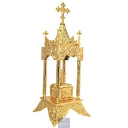 Tabernacle Gold Plated, Brass handmade, Carved,