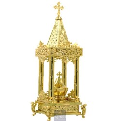 Tabernacle Gold Plated, Brass handmade, Carved,