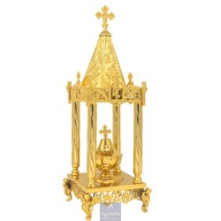 Tabernacle Gold Plated, Brass handmade, Carved,