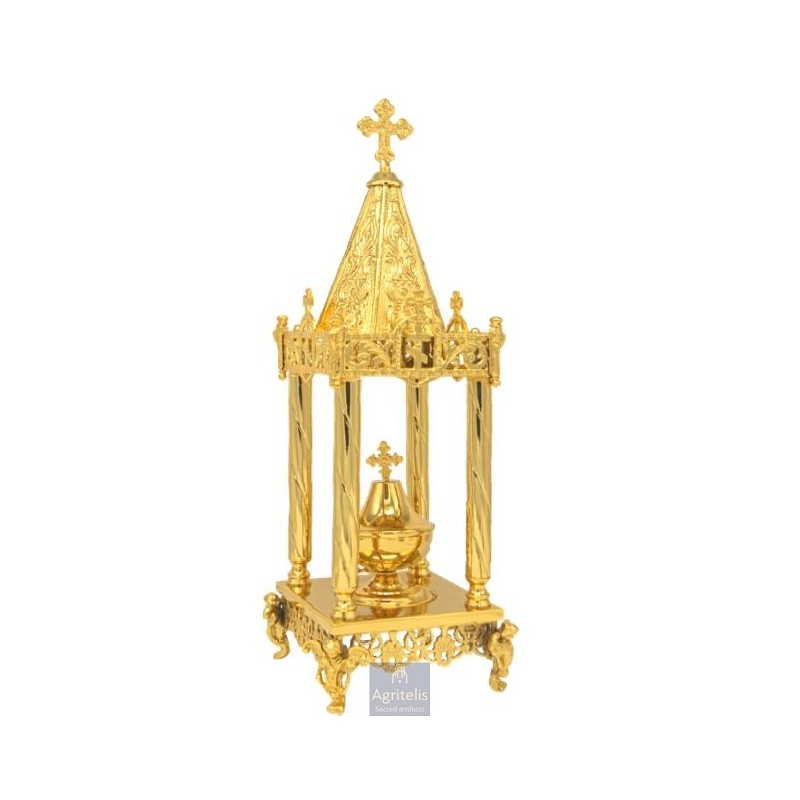 Tabernacle Gold Plated, Brass handmade, Carved,