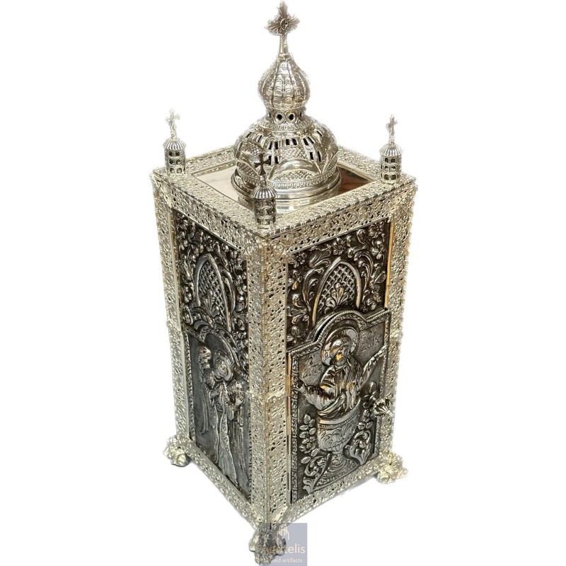 Tabernacle solid silver , Greek Orthodox ,Handmade Carved, Orthodox Artifact