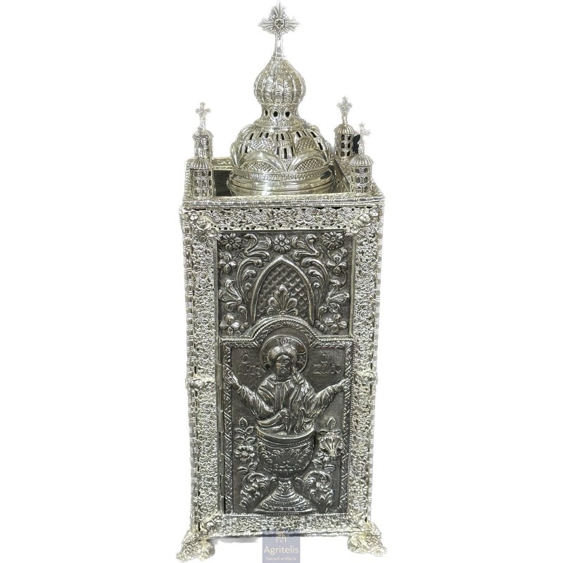 Tabernacle solid silver , Greek Orthodox ,Handmade Carved, Orthodox Artifact