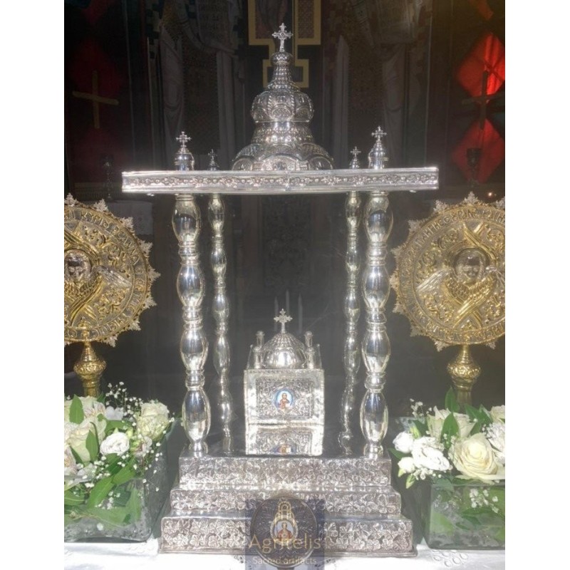 Tabernacle solid silver , Greek Orthodox ,Handmade Carved, Orthodox Artifact