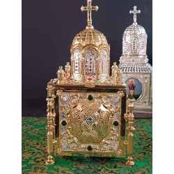 Tabernacle solid silver , Greek Orthodox ,Handmade Carved, Orthodox Artifact