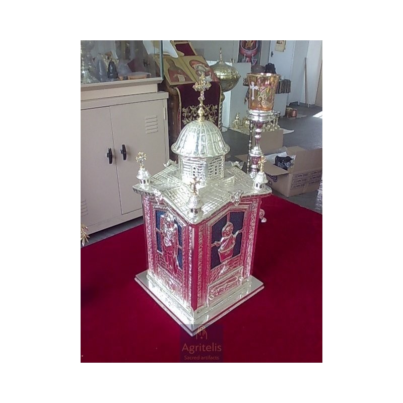 Tabernacle solid silver , Greek Orthodox ,Handmade Carved, Orthodox Artifact