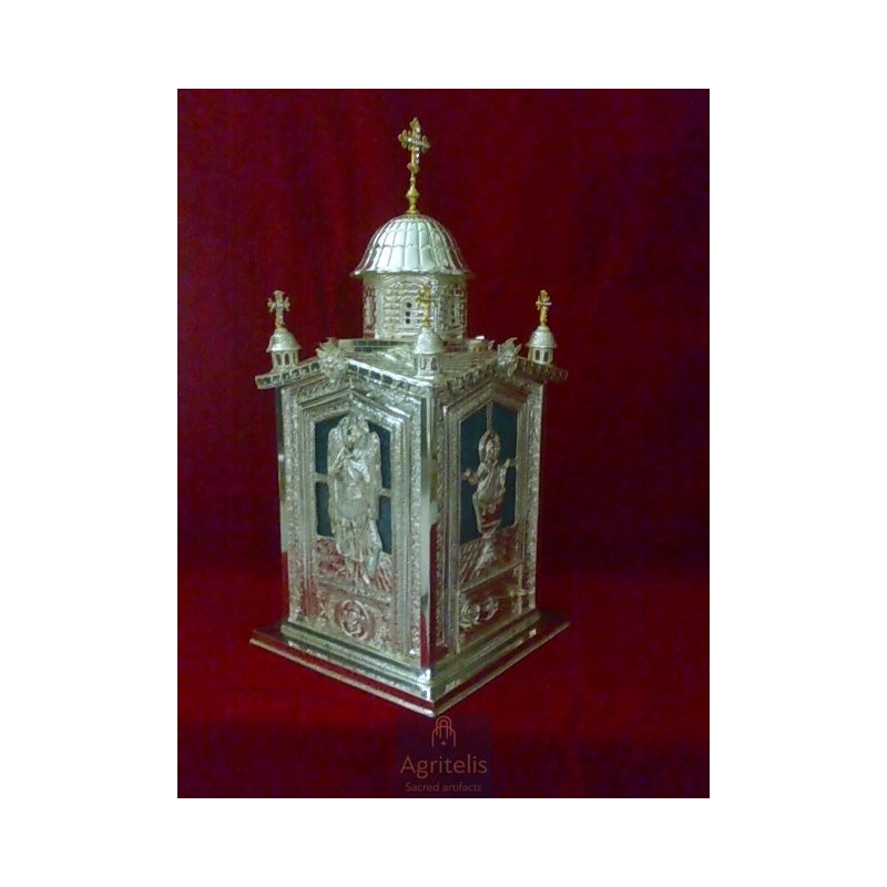 Tabernacle solid silver , Greek Orthodox ,Handmade Carved, Orthodox Artifact