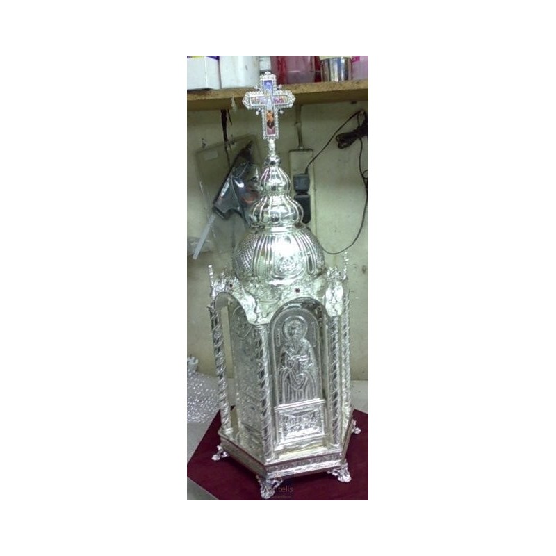 Tabernacle solid silver , Greek Orthodox ,Handmade Carved, Orthodox Artifact