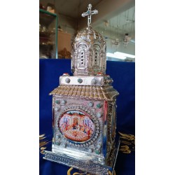 Tabernacle solid silver , Greek Orthodox ,Handmade Carved, Orthodox Artifact