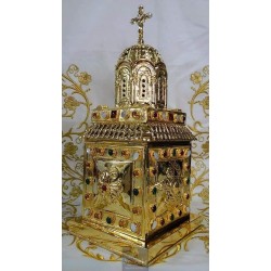 Tabernacle solid silver , Greek Orthodox ,Handmade Carved, Orthodox Artifact