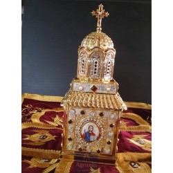 Tabernacle solid silver , Greek Orthodox ,Handmade Carved, Orthodox Artifact