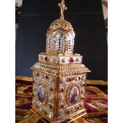 Tabernacle solid silver , Greek Orthodox ,Handmade Carved, Orthodox Artifact