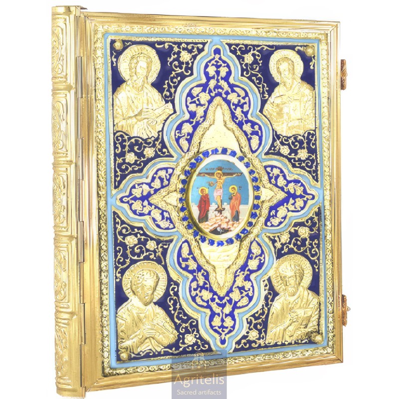 Christian Orthodox Gospel Enameled and Gold Plated  , Brass, Handmade