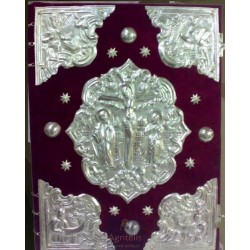 Christian Orthodox Gospel Silver Plated with velvet , Brass, Handmade